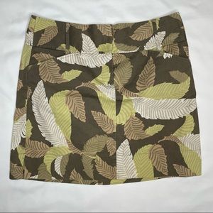 LOFT Women's Retro Leaf Print Mini Skirt Size 6
